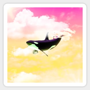 WHALE SWIMMING IN THE SKY Sticker